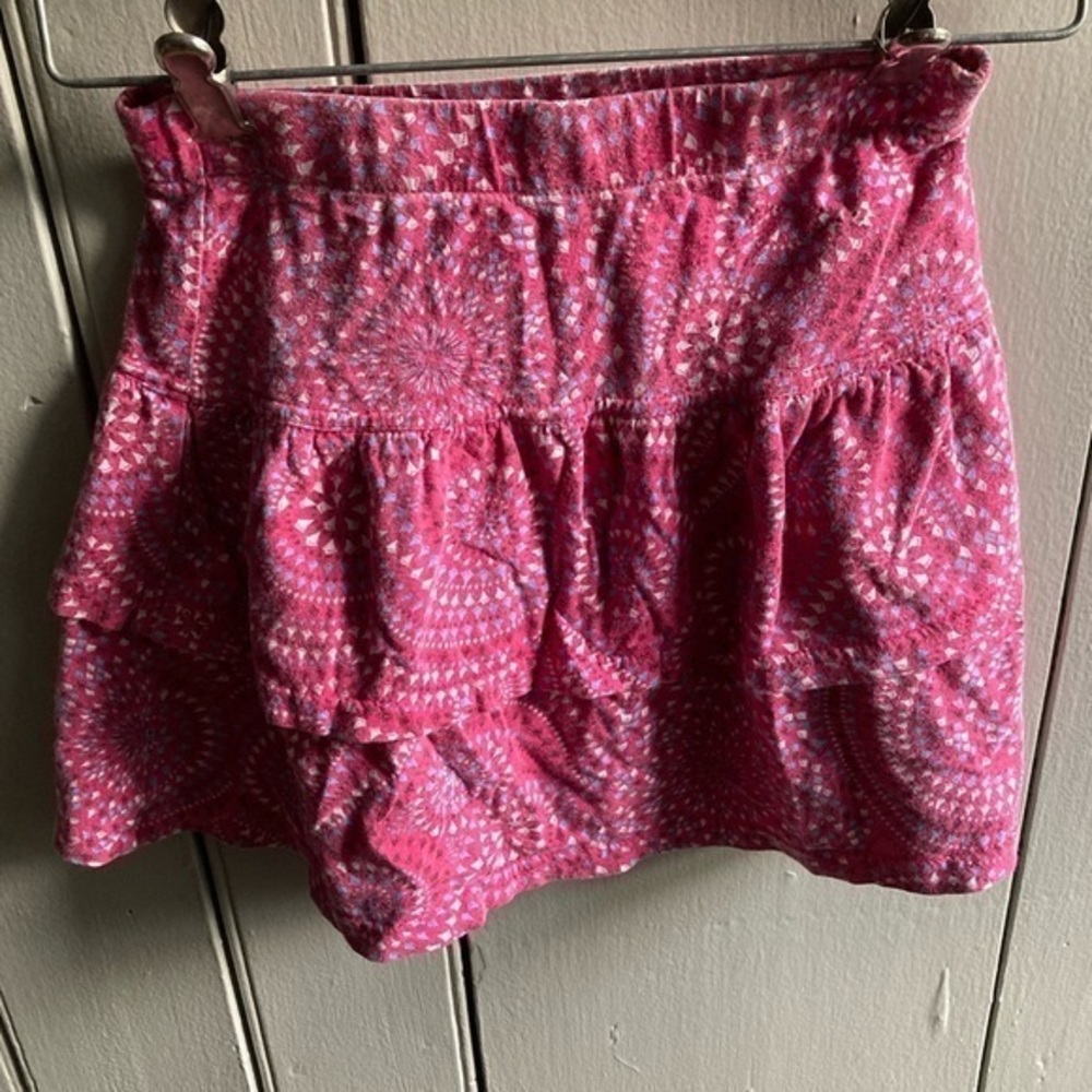 LL Bean Skort Skirt Size 6X 7 pink w/ Floral Print